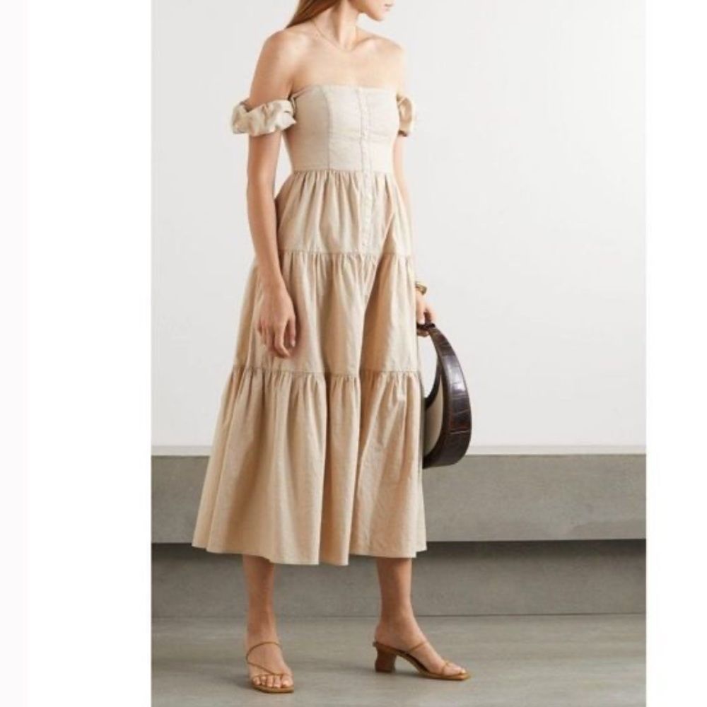 STAUD Elio Off-The-Shoulder Dress